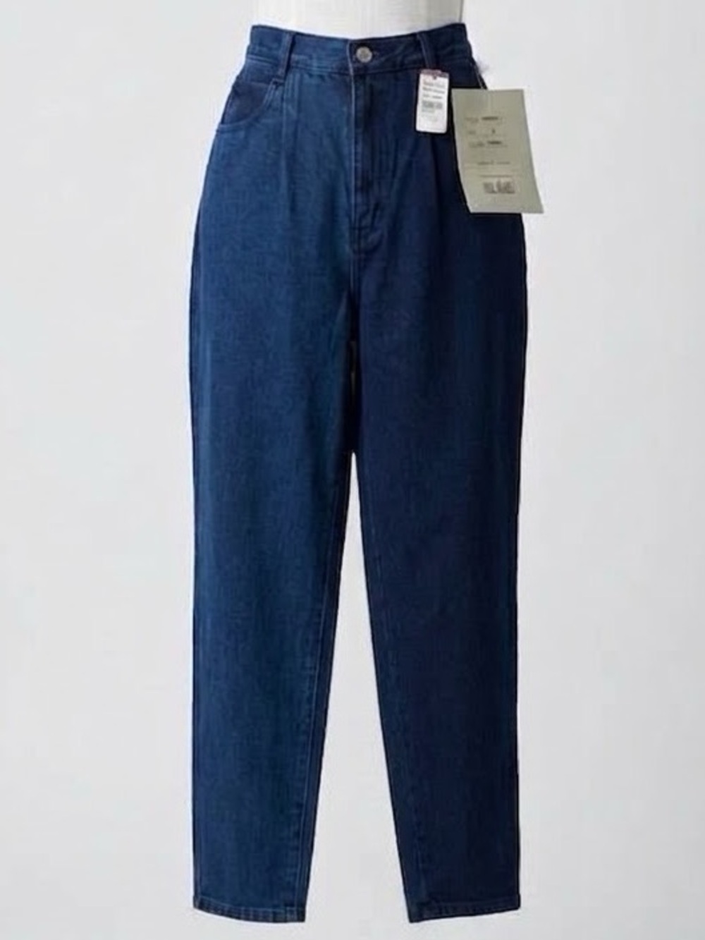 Vintage Bill Blass High Rise Dark Wash Mom Jeans Tapered Leg 100% Cotton Size 4